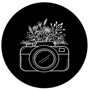 Camera With Flowers Spare Tire Cover