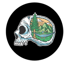 Camping Until I Die Skull Spare Tire Cover