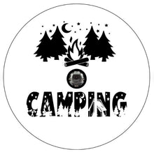 Camping With Fire & Trees White Spare Tire Cover