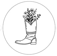 Cowboy Boot With Flowers White Spare Tire Cover