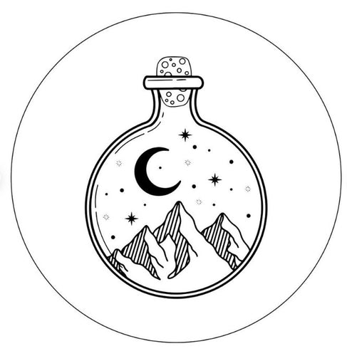 Desert In A Bottle White  Spare Tire Cover