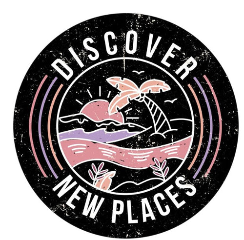 Discover New Places Retro Beach Spare Tire Cover