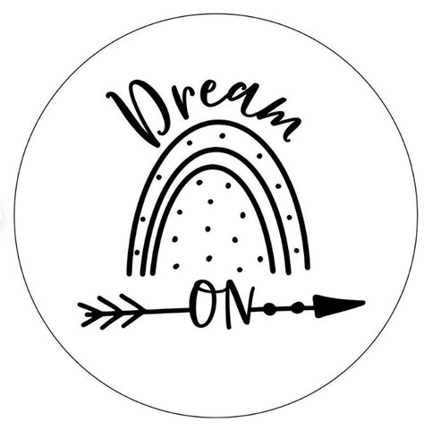 Dream On Rainbow & Arrow White Spare Tire Cover