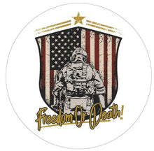 Freedom Or Death Soldier + American Flag White Spare Tire Cover