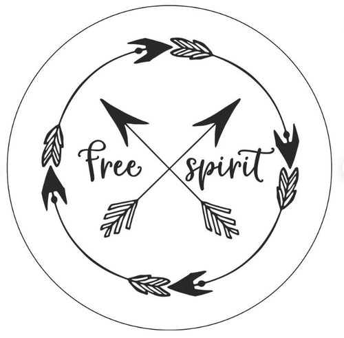 Free Spirit Arrow White Spare Tire Cover