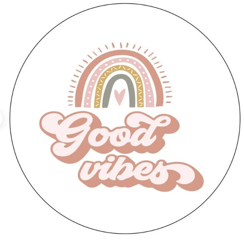 Good Vibes Rainbow White Spare Tire Cover