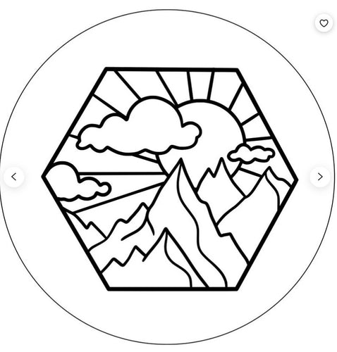 Hexagon Mountain White Spare Tire Cover