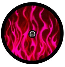 Hot Pink Fire Flames Spare Tire Cover