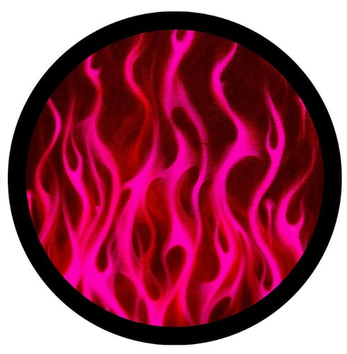 Hot Pink Fire Flames Spare Tire Cover