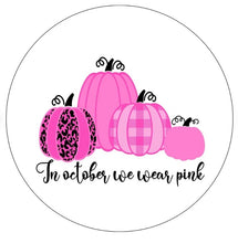 In October We Wear Pink Cancer Awareness White Spare Tire Cover