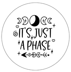 It's Just A Phase Moon & Arrow White Spare Tire Cover