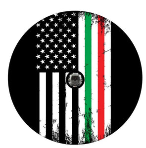 Italian American Thin Line Rustic Flag Spare Tire Cover