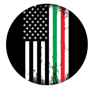 Italian American Thin Line Rustic Flag Spare Tire Cover