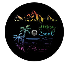 Jeepsy Soul Tropical Mountain Rainbow Spare Tire Cover