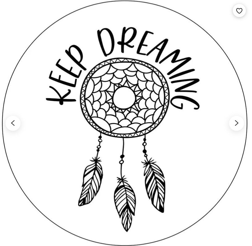 Keep Dreaming Dream Catcher White Spare Tire Cover