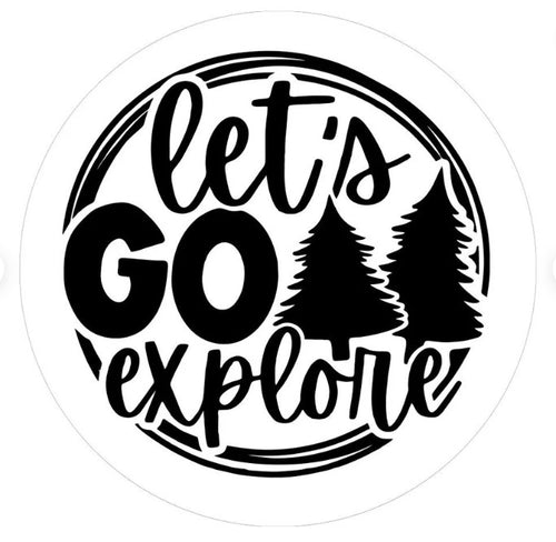 Let's Go Explore White Spare Tire Cover