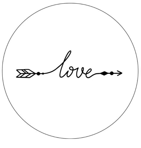 Love Arrow White Spare Tire Cover