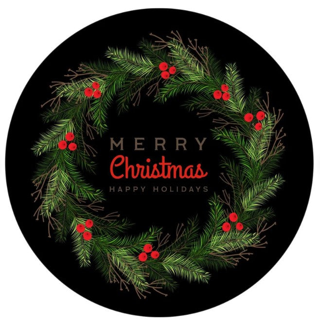 Merry Christmas Wreath Spare Tire Cover