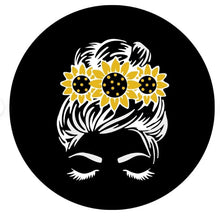 Messy Bun Sunflower (Any Color) Spare Tire Cover