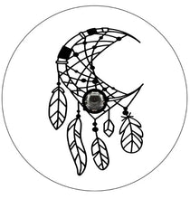 Moon Dream Catcher With Feathers White Spare Tire Cover