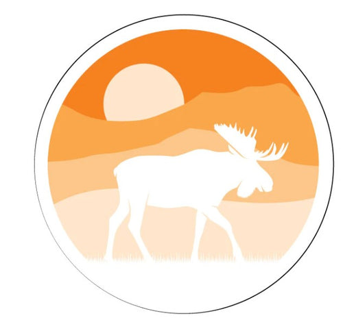 Moose & Mountain Silhouette White Spare Tire Cover