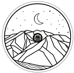 Mountain Range Under The Night Sky White (Any Color) Spare Tire Cover