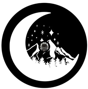 Mountain Inside The Crescent Moon (Any Color) Spare Tire Cover