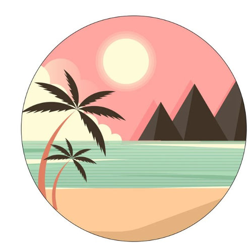 Mountain Meet The Sea Beach Spare Tire Cover