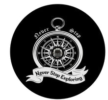 Never Stop Exploring Compass Spare Tire Cover