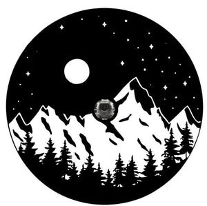 Night Sky In The Mountains With Pine (Any Color) Trees Spare Tire Cover
