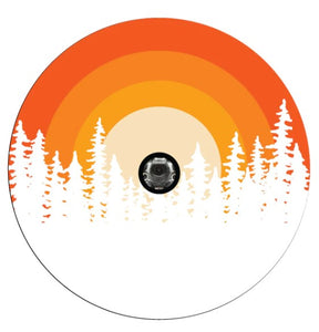 Ombre Sunset In The Woods White Spare Tire Cover