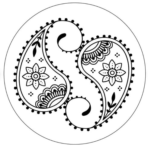 Paisley Bandana Flower Mandala White Spare Tire Cover