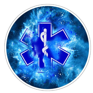 Paramedic Insignia Blue Explosion White Spare Tire Cover