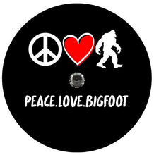 Peace Love Bigfoot Spare Tire Cover