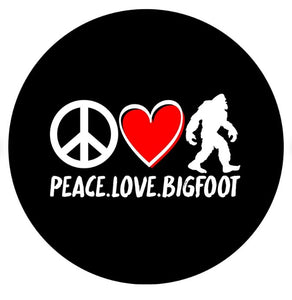 Peace Love Bigfoot Spare Tire Cover