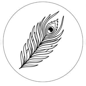 Peacock Feather White Spare Tire Cover