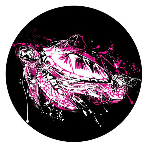 Pink Paint Splatter Sea Turtle Spare Tire Cover