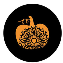 Pumpkin Silhouette & Mandala Spare Tire Cover