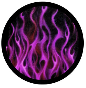Purple Fire Flames Spare Tire Cover