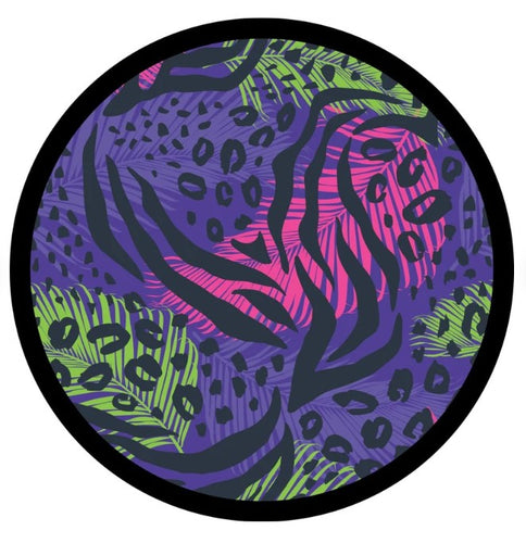 Purple Leopard Floral Print Spare Tire Cover