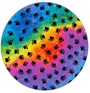 Rainbow Dog Paw Prints Spare Tire Cover