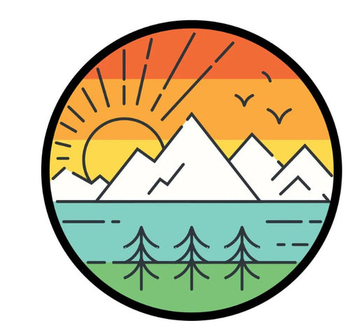 Retro Landscape Mountain Spare Tire Cover