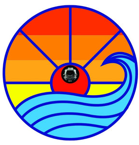 Retro Sun With Waves Spare Tire Cover