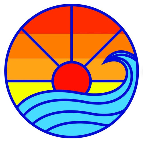 Retro Sun With Waves Spare Tire Cover