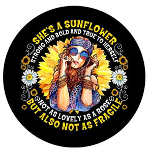She Is A Sunflower Hippie Chick Spare Tire Cover