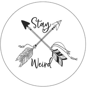Stay Weird Arrows White Spare Tire Cover