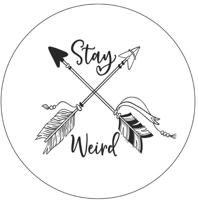 Stay Weird Arrows White Spare Tire Cover