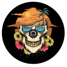 Summer Skull With Flowers Spare Tire Cover
