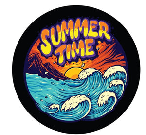 Summer Time Painted Waves Spare Tire Cover