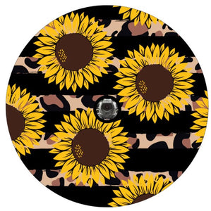 Sunflower & Leopard Print Spare Tire Cover